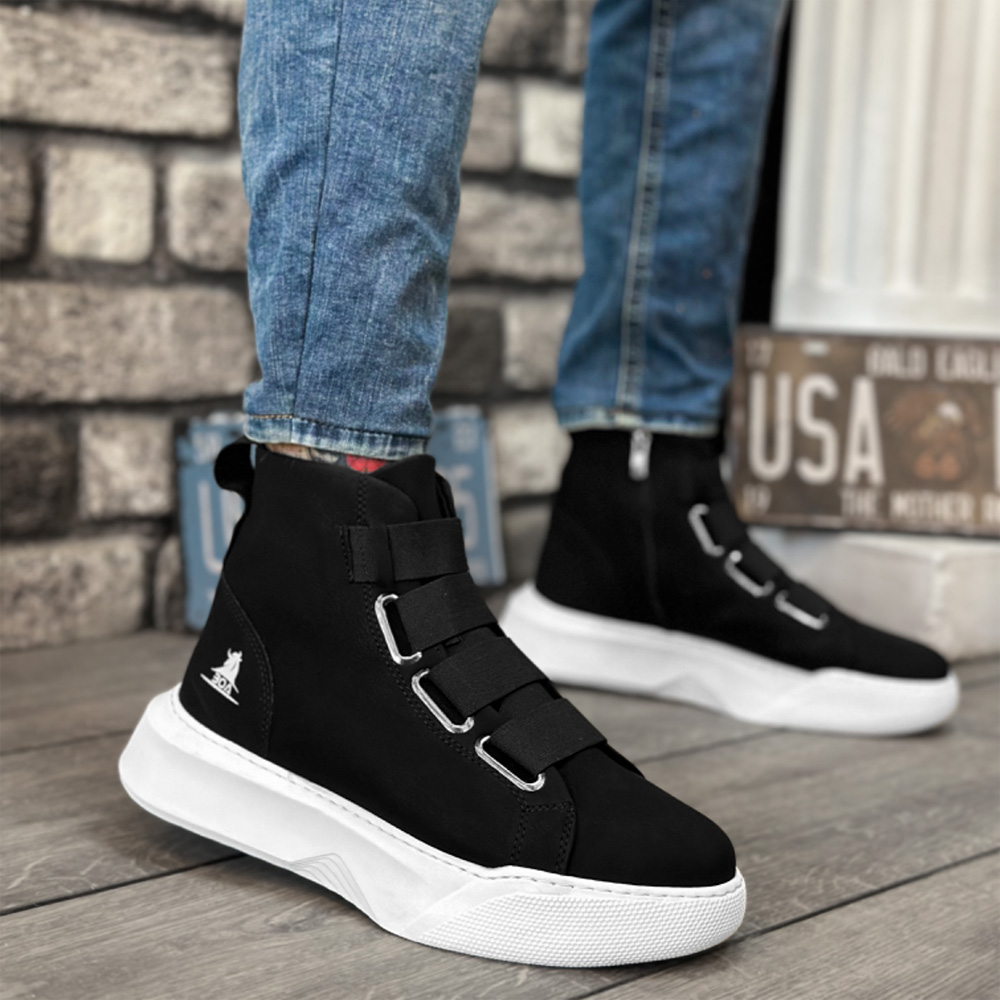 Men s Boots Black White 0142